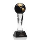 Langport Globe Black Spheres Crystal Award