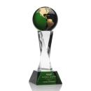 Langport Globe Green Spheres Crystal Award