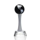 Willshire Globe Black Spheres Crystal Award