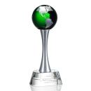 Willshire Globe Green  Spheres Crystal Award