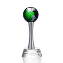 Willshire Globe Green  Spheres Crystal Award