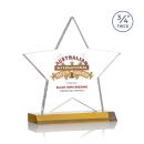 Chippendale Full Color Amber  Star Crystal Award