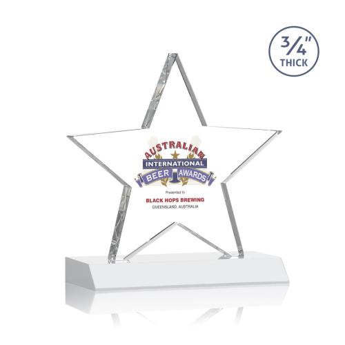 Corporate Awards - Chippendale Full Color White  Star Crystal Award