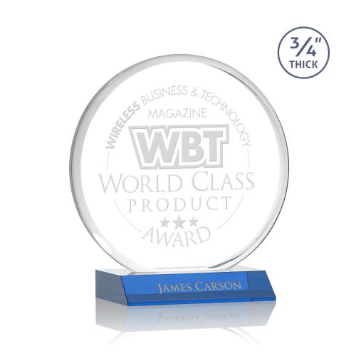 Corporate Awards - Blackpool Sky Blue Circle Crystal Award