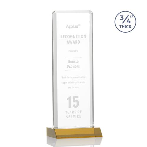 Corporate Awards - Southport Amber Rectangle Crystal Award