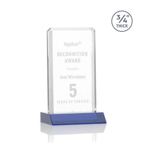 Corporate Awards - Southport Blue Rectangle Crystal Award