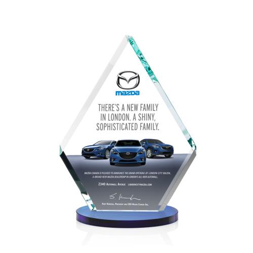 Corporate Awards - Canton Full Color Blue Diamond Crystal Award