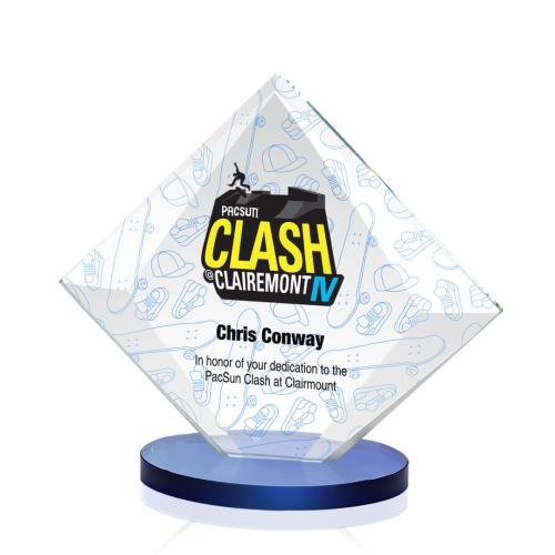 Corporate Awards - Teston Full Color Blue Diamond Crystal Award