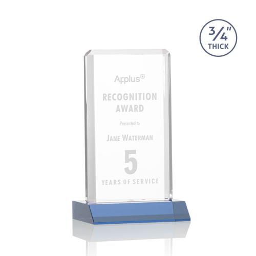Corporate Awards - Southport Sky Blue Rectangle Crystal Award