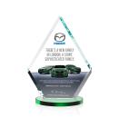 Canton Full Color Green  Diamond Crystal Award