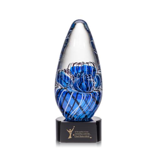 Corporate Awards - Glass Awards - Art Glass Awards - Contempo Black on Paragon Base Glass Award