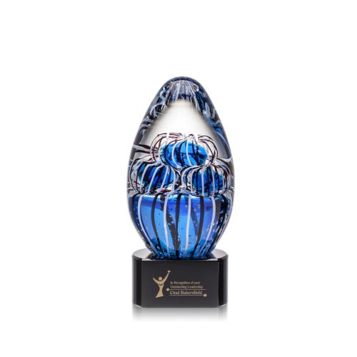 Corporate Awards - Glass Awards - Art Glass Awards - Contempo Black on Paragon Base Glass Award