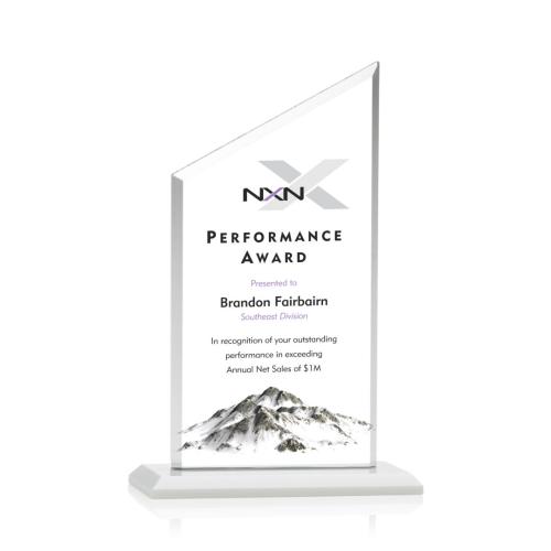 Corporate Awards - Conacher Full Color White Peak Crystal Award