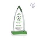 Shildon Full Color Green Arch & Crescent Crystal Award