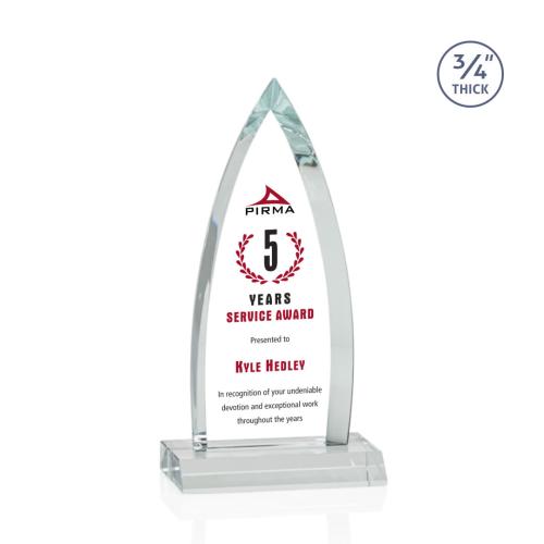 Corporate Awards - Shildon Full Color Starfire Arch & Crescent Crystal Award