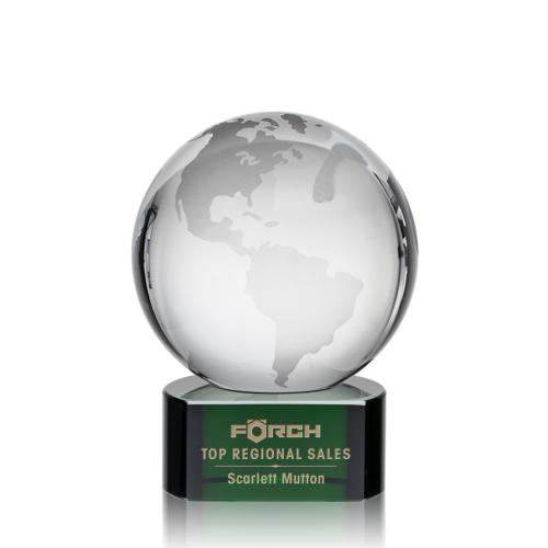 Corporate Awards - Globe Green on Paragon Spheres Crystal Award