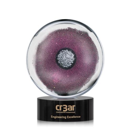 Corporate Awards - Glass Awards - Art Glass Awards - Reflex Black Circle Glass Award