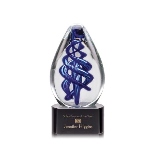 Corporate Awards - Glass Awards - Art Glass Awards - Expedia Black on Paragon Base Glass Award