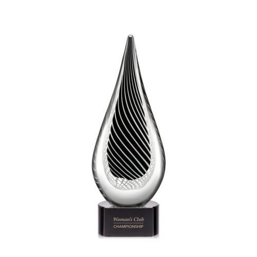 Corporate Awards - Glass Awards - Art Glass Awards - Constanza Black Glass Award