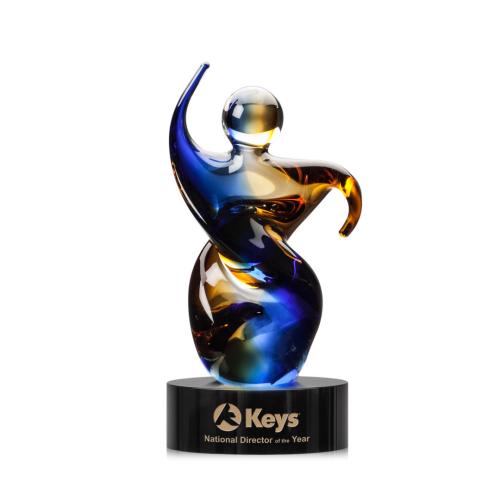 Corporate Awards - Glass Awards - Art Glass Awards - Genesis Black People Glass Award
