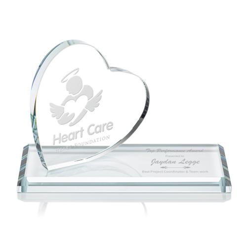 Corporate Awards - Northam Heart Deep Etch Abstract / Misc Crystal Award