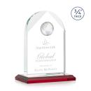Blake Globe Red Arch & Crescent Crystal Award