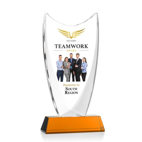 Corporate Awards - Dawkins Full Color Amber Peak Crystal Award