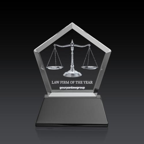 Corporate Awards - Crystal Awards - Genosee on Base (3D) - Black