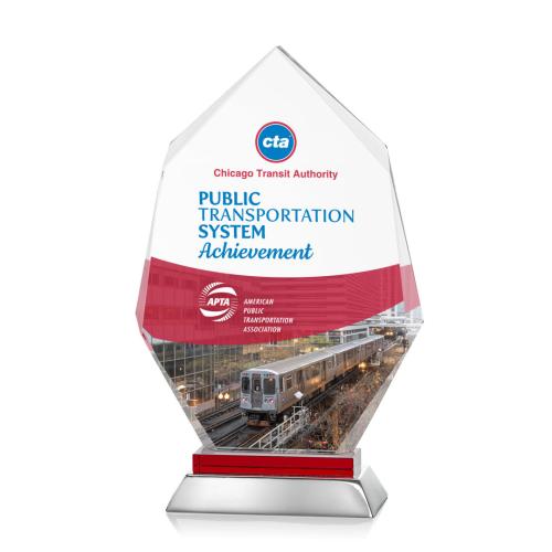 Corporate Awards - Nebraska Full Color Red Peak Crystal Award