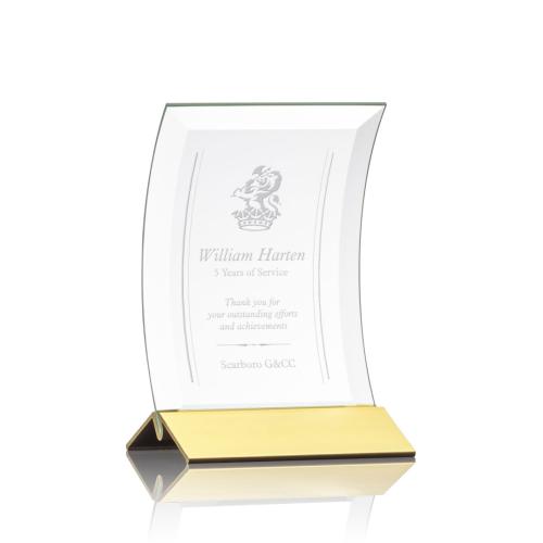 Corporate Awards - Dominga Gold Rectangle Crystal Award