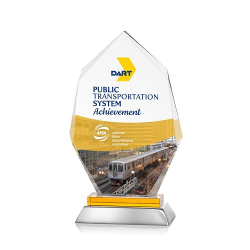 Corporate Awards - Nebraska Full Color Amber Peak Crystal Award