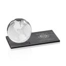 Globe Spheres on Rect Marble Base Crystal Award