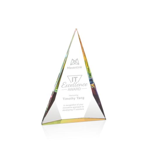 Corporate Awards - Rochester Multi-Color Pyramid Crystal Award