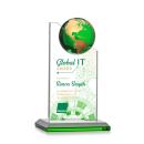 Arden  Full Color Green/Gold Spheres Crystal Award