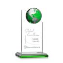 Arden Globe Green/Silver Spheres Crystal Award