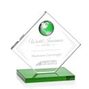 Ferrand Globe Green/Silver Spheres Crystal Award