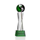 Havant Globe Green/Silver Spheres Crystal Award