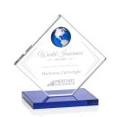 Ferrand Globe Blue/Silver Spheres Crystal Award