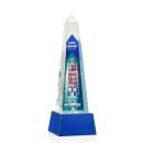 Master Full Color Blue on Base Obelisk Crystal Award