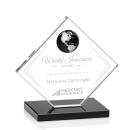 Ferrand Globe Black/Silver Spheres Crystal Award