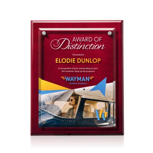 Corporate Awards - Full Color Awards - Caledon Full Color Plaque - Rosewood/Silver