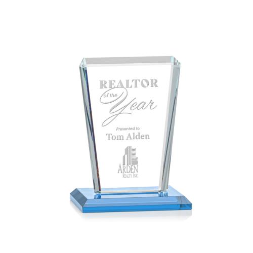 Corporate Awards - Chatham Sky Blue Rectangle Crystal Award