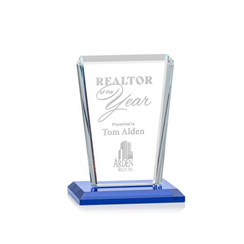 Corporate Awards - Chatham Blue Rectangle Crystal Award