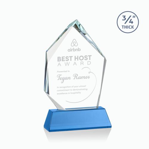 Corporate Awards - Deerhurst Sky Blue on Newhaven Peak Crystal Award