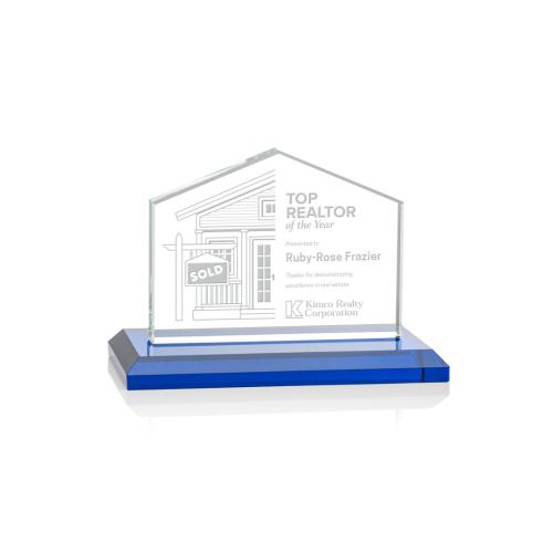 Corporate Awards - Domicile Blue Arch & Crescent Crystal Award