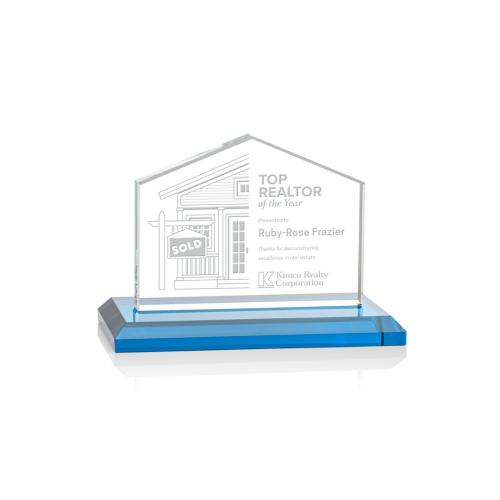 Corporate Awards - Domicile Sky Blue Arch & Crescent Crystal Award