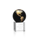 Haywood Globe Black/Gold Spheres Crystal Award