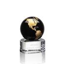 Dundee Globe Black/Gold Spheres Crystal Award