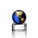 Dundee Globe Blue/Gold Spheres Crystal Award