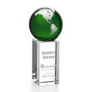 Luz Globe Green/Silver Spheres Crystal Award